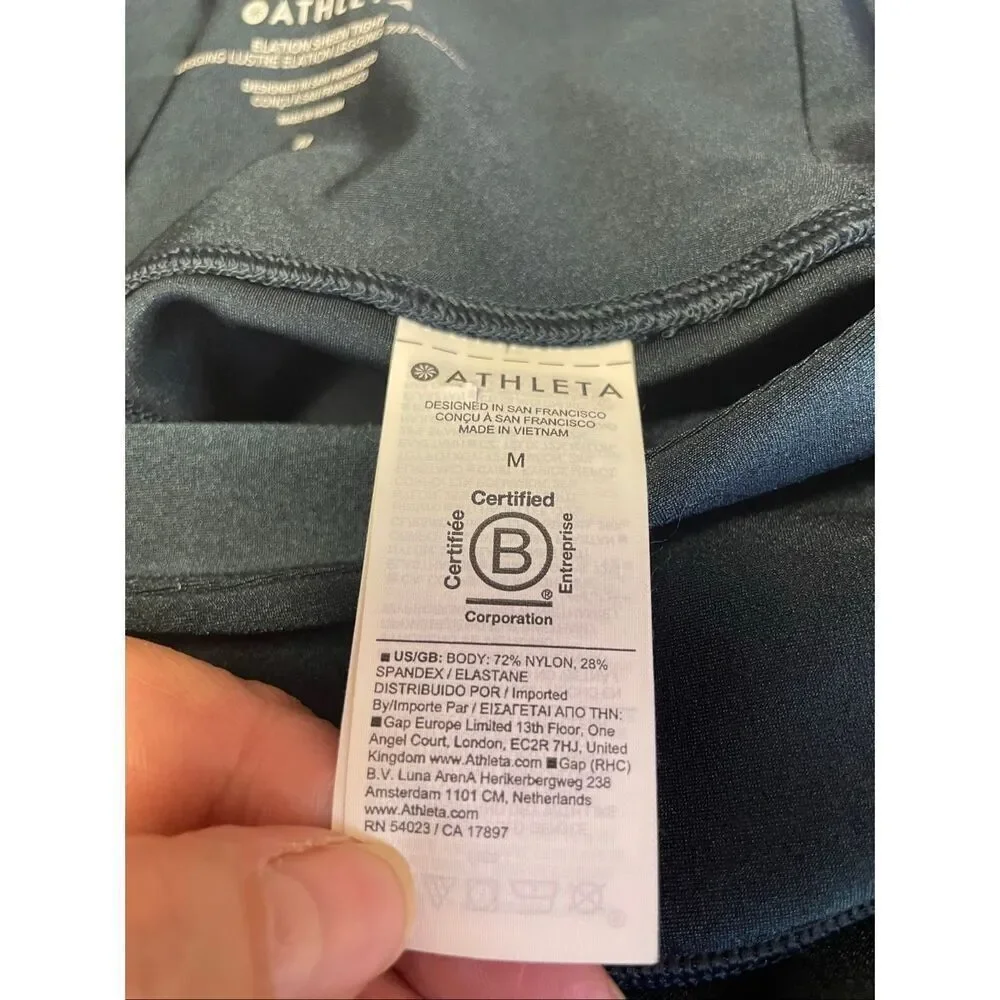 Athleta Elation Sheen Thigh Green Legging in the Cypress Green Size M - Picture 7 of 8
